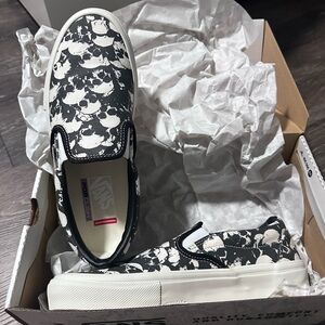 Vans Black and White Skull Print Shoes